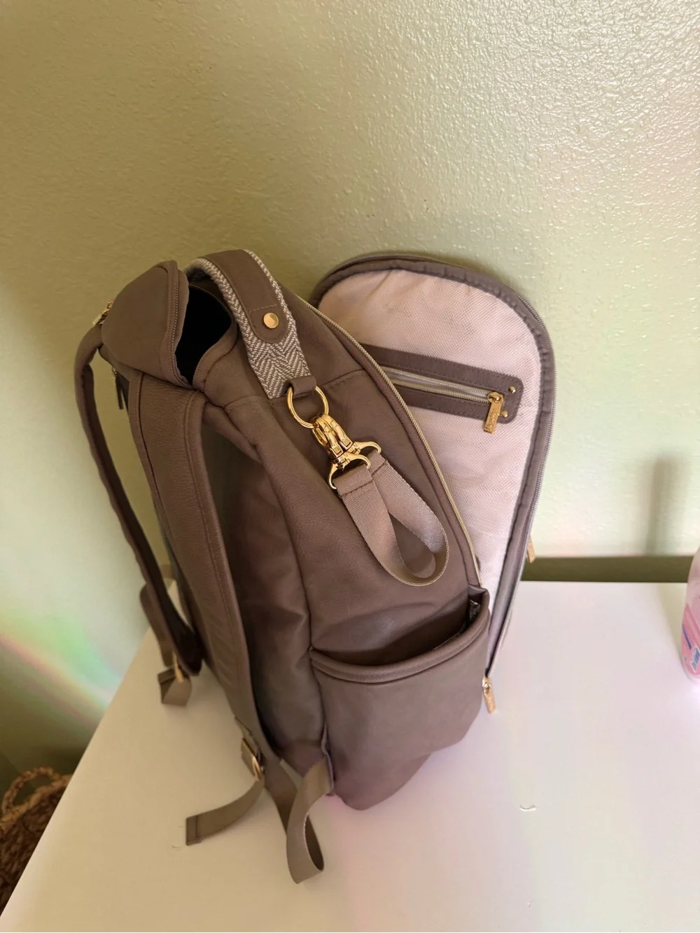 Itzy Ritzy leather diaper bag